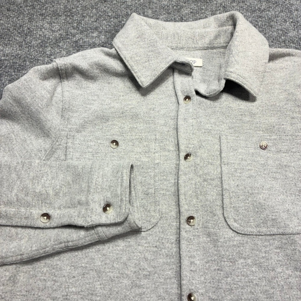 Workshop Republic Clothing Grey Fleece Long Sleeve Button Up Shirt Womens‎ Small
